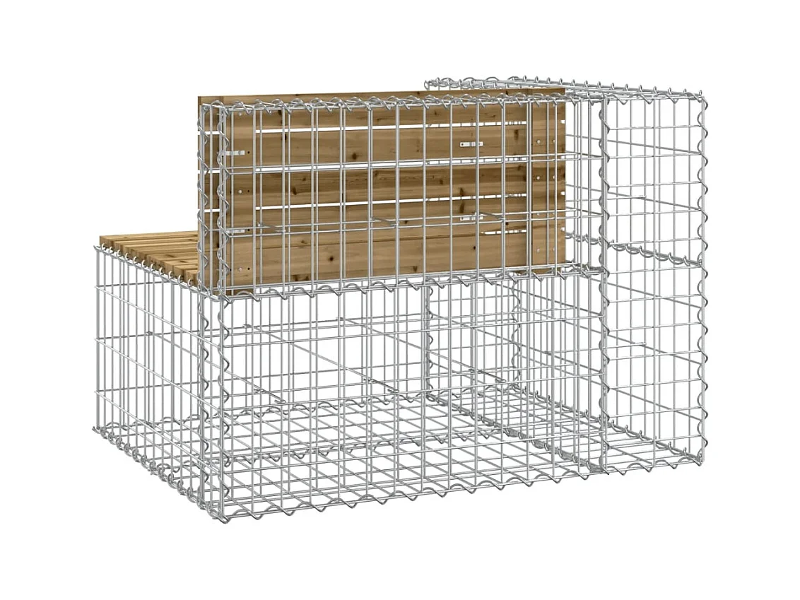 Banco de jardim com design gabião 92x71x65,5 cm pinho impregnado
