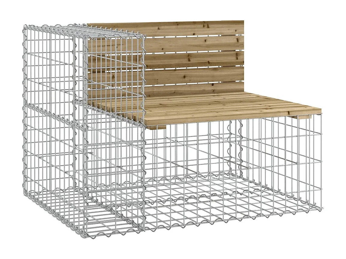 Banco de jardim com design gabião 92x71x65,5 cm pinho impregnado