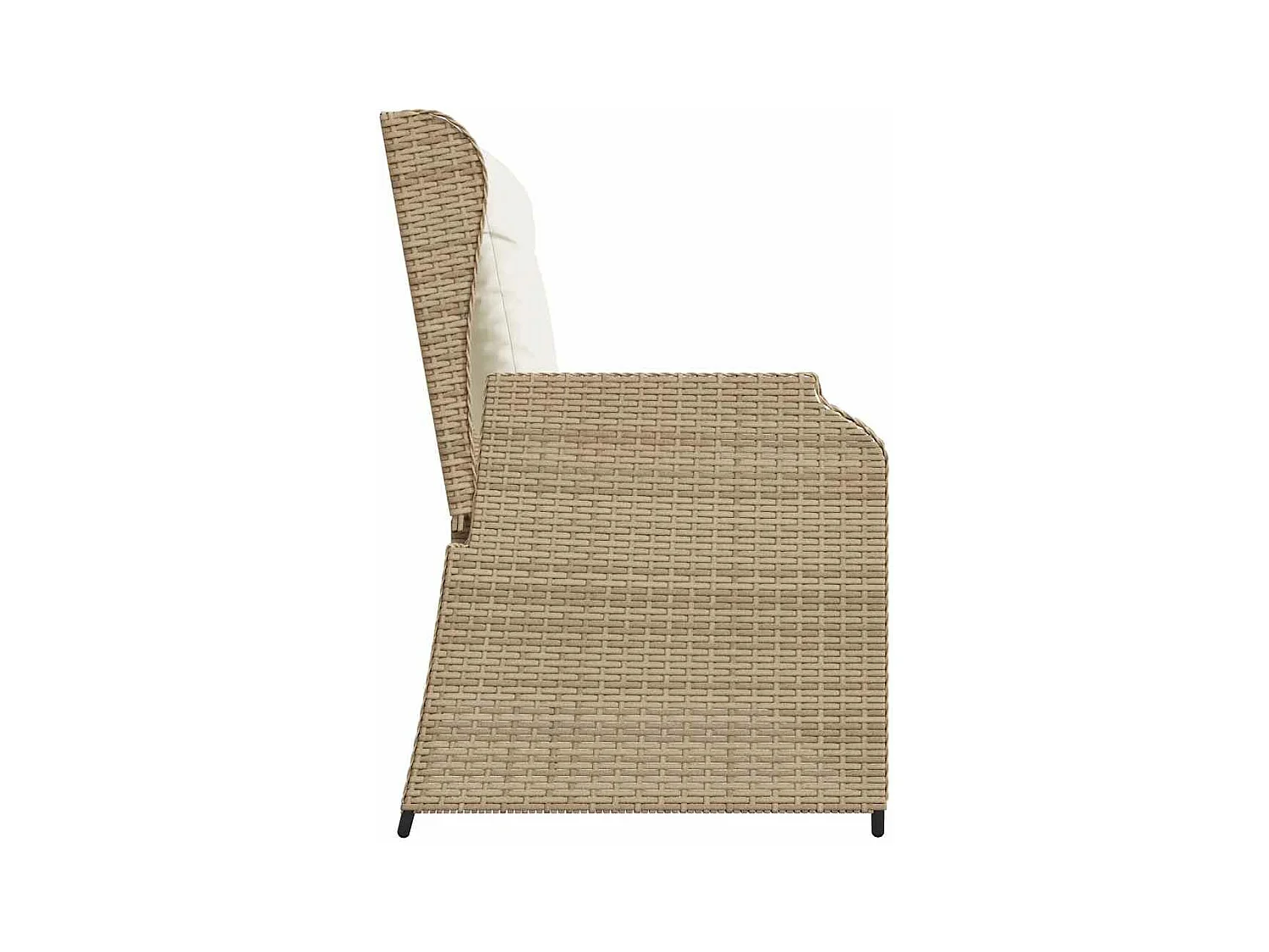 Banc inclinable de jardin avec coussins beige résine tressée