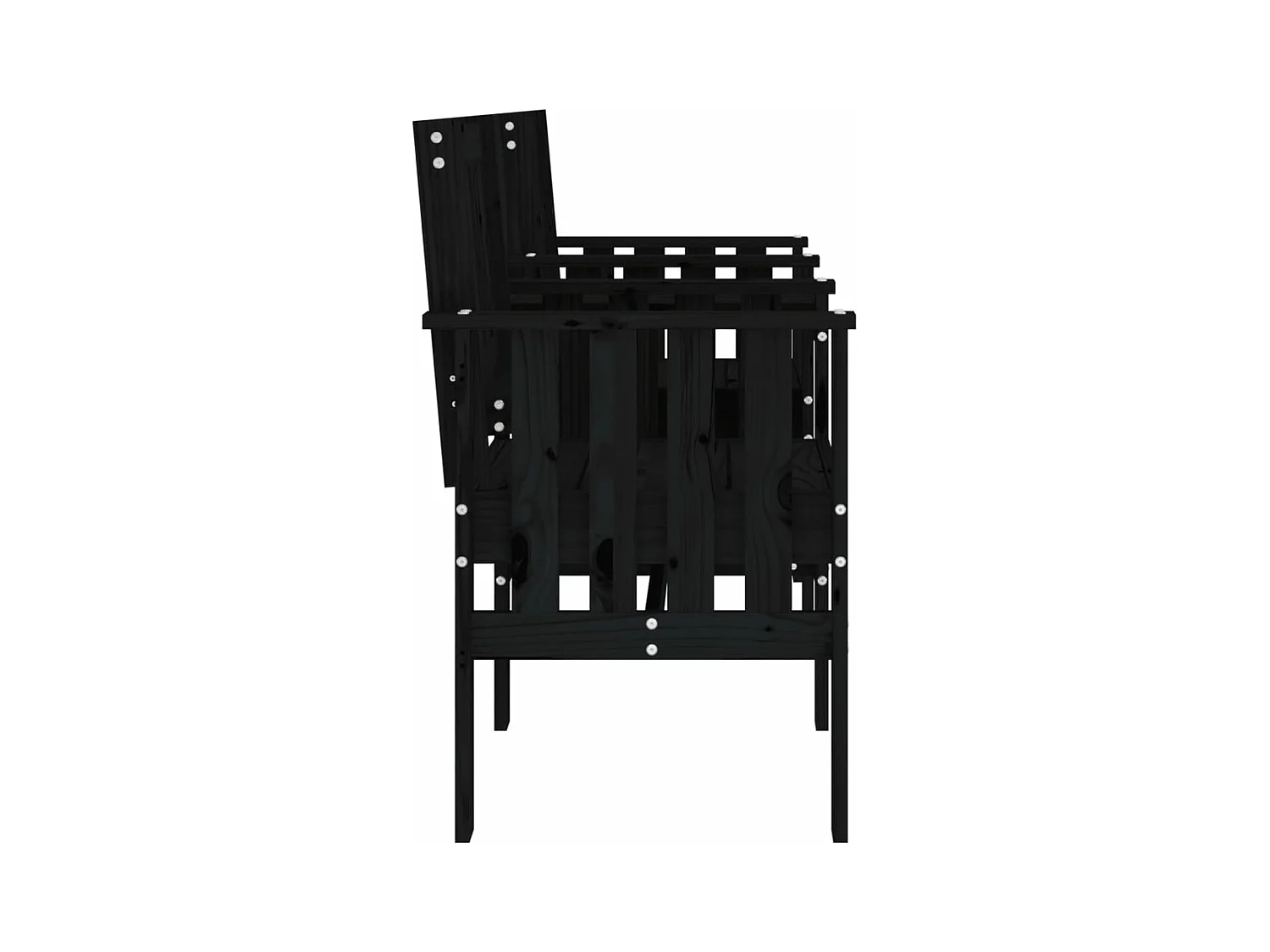 Banco de jardim 2 lugares com mesa pinho maciço preto