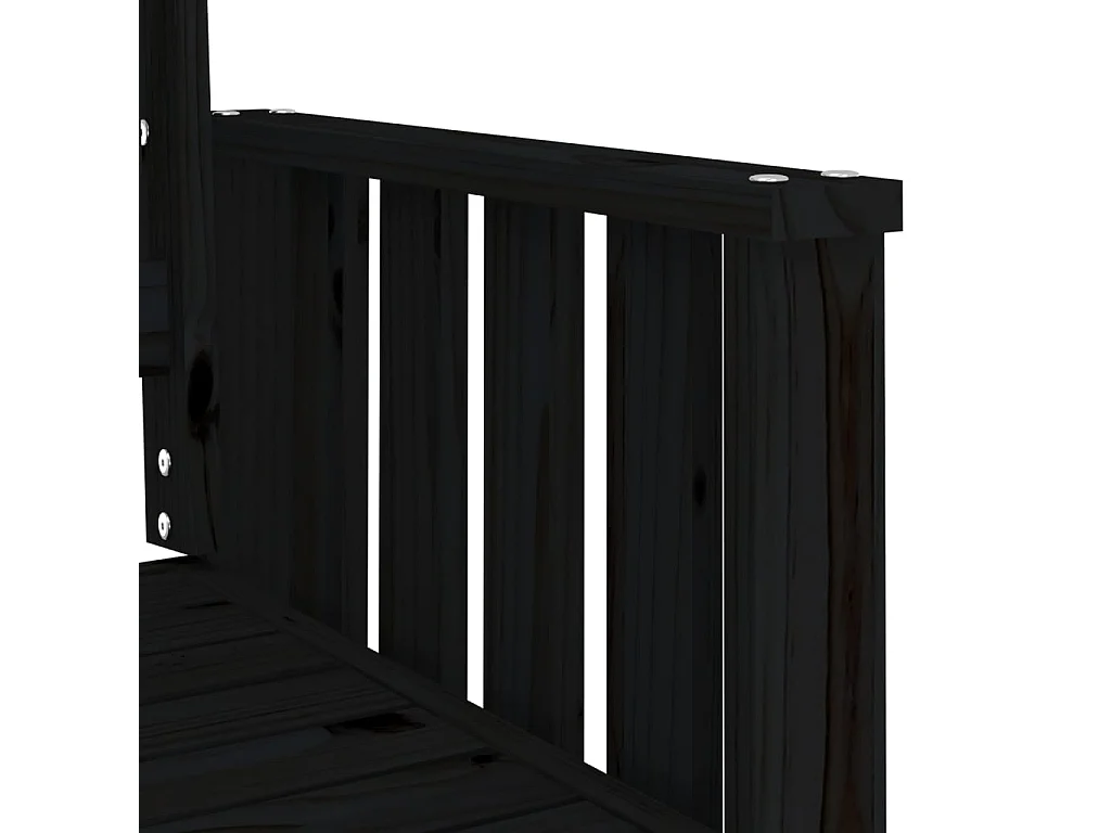 Banco de jardim 2 lugares com mesa pinho maciço preto