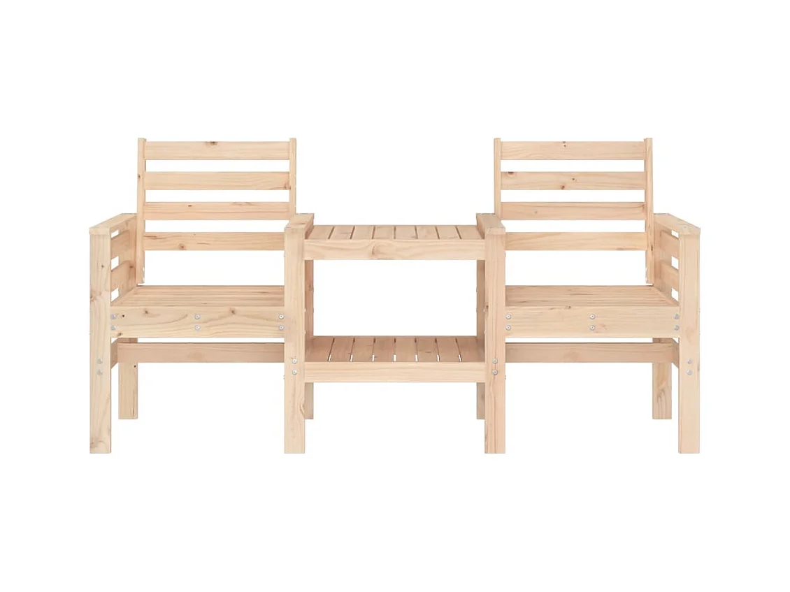Banco de jardín con mesa 2 plazas madera maciza de pino