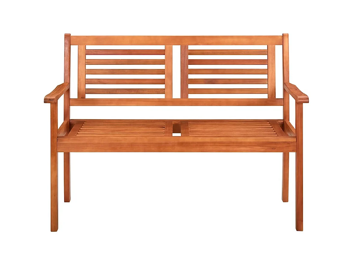 Banc de jardin 2 places avec coussin 120 cm Bois d'eucalyptus