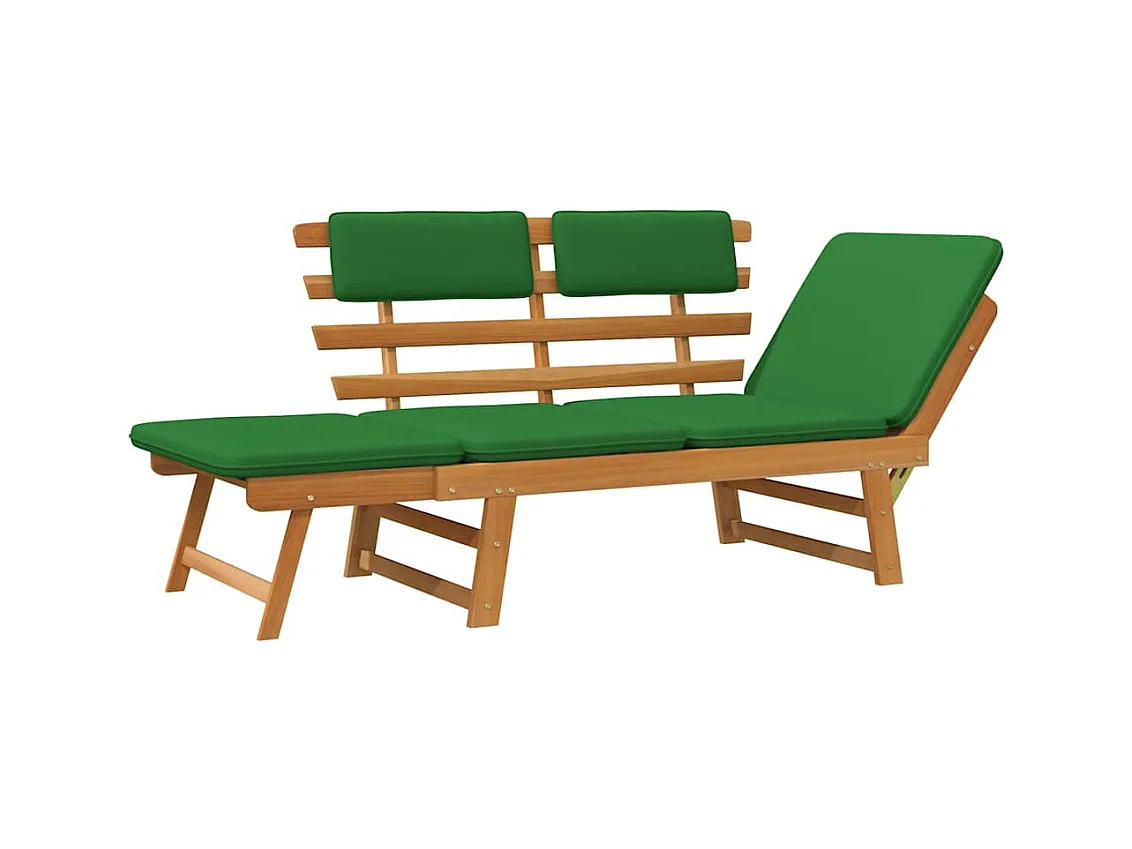 Banco de jardim com almofadões 2-em-1 190 cm acácia maciça