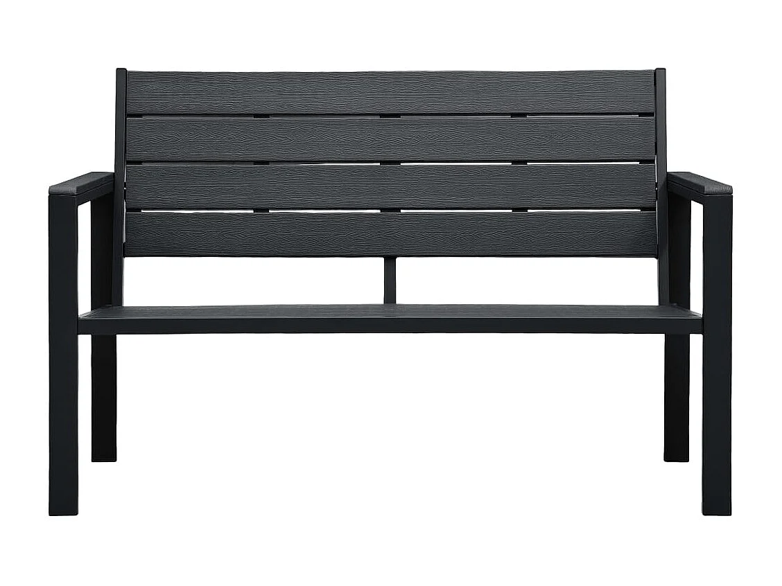Banc de jardin 120 cm PEHD Noir Aspect de bois