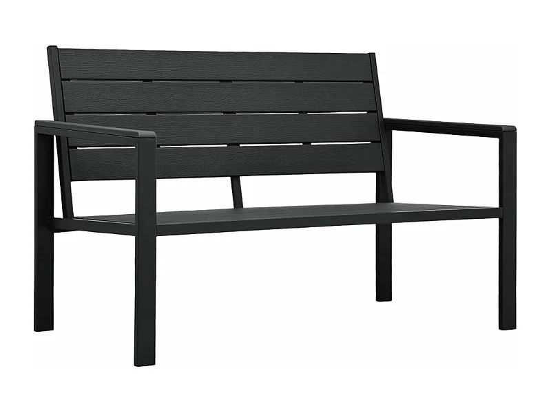 Banc de jardin 120 cm PEHD Noir Aspect de bois