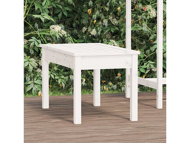 Banc de jardin blanc 80x44x45 cm bois massif de pin