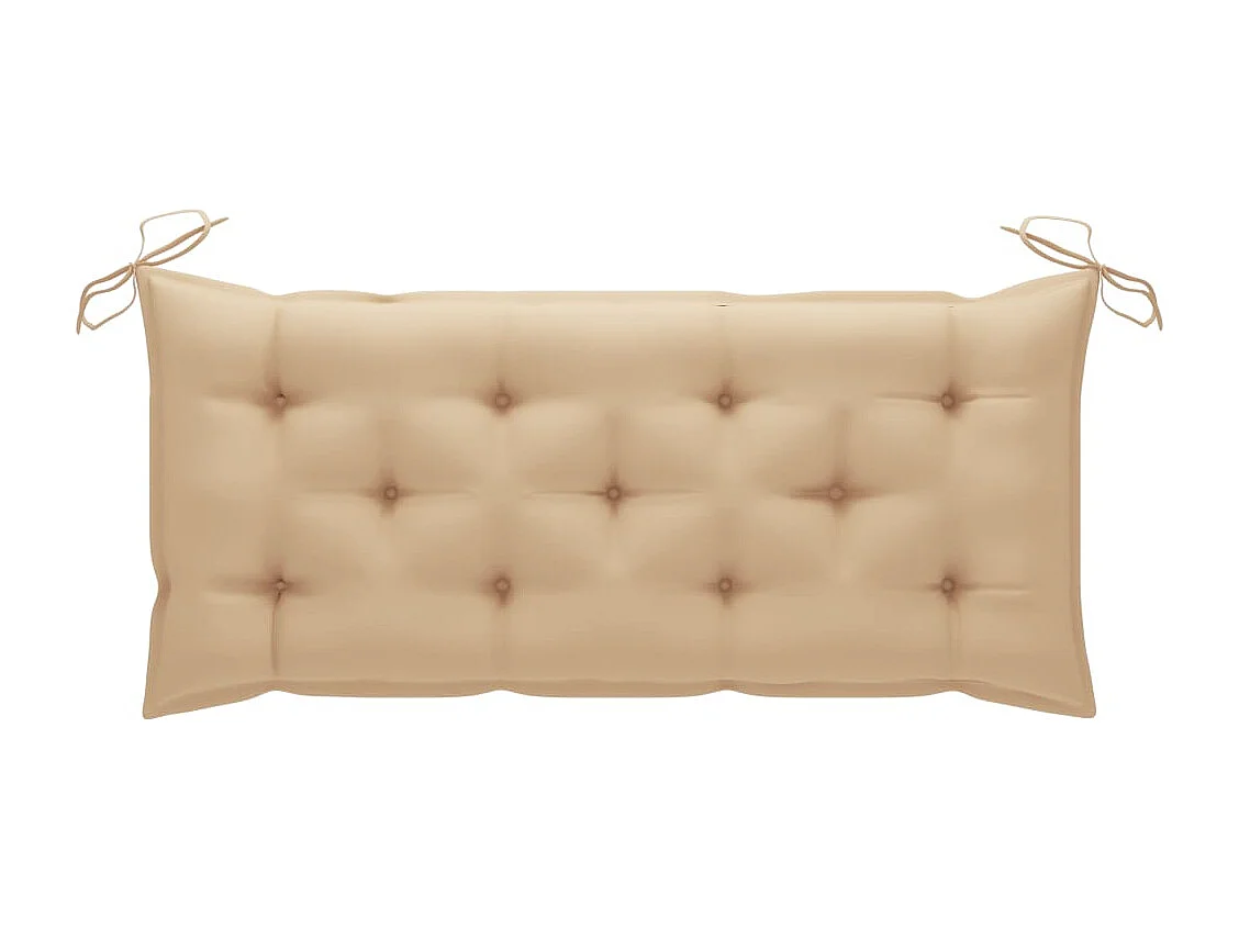 Banco de jardín con cojín madera maciza de acacia 120 cm