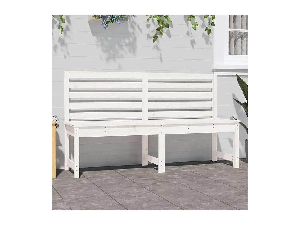 Banco de jardim 157,5 cm madeira de pinho maciça branco