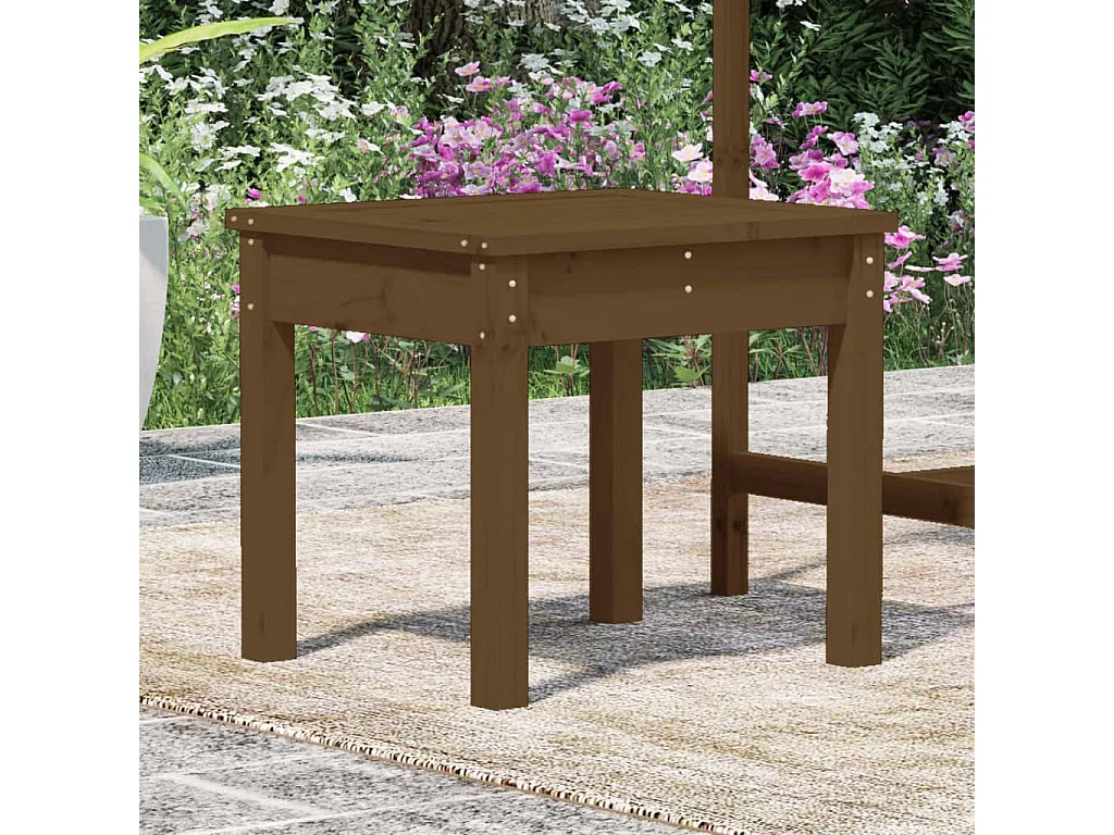 Banc de jardin marron miel 50x44x45 cm bois de pin massif