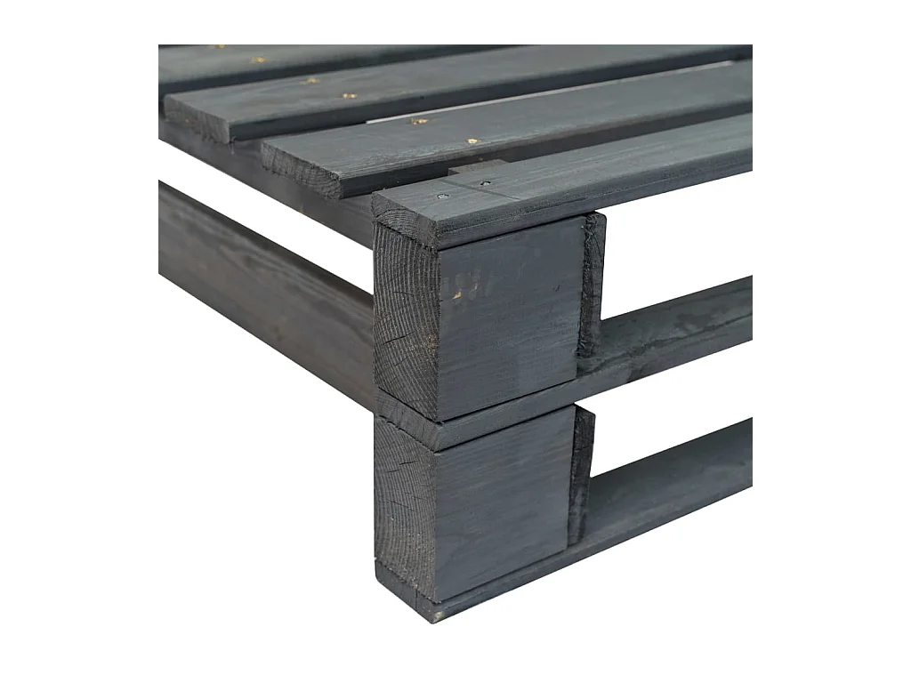 Banc d'angle palette de jardin bois gris