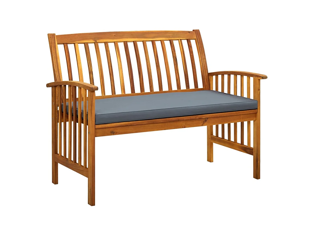 Banc de jardin avec coussin 119 cm Bois solide d'acacia