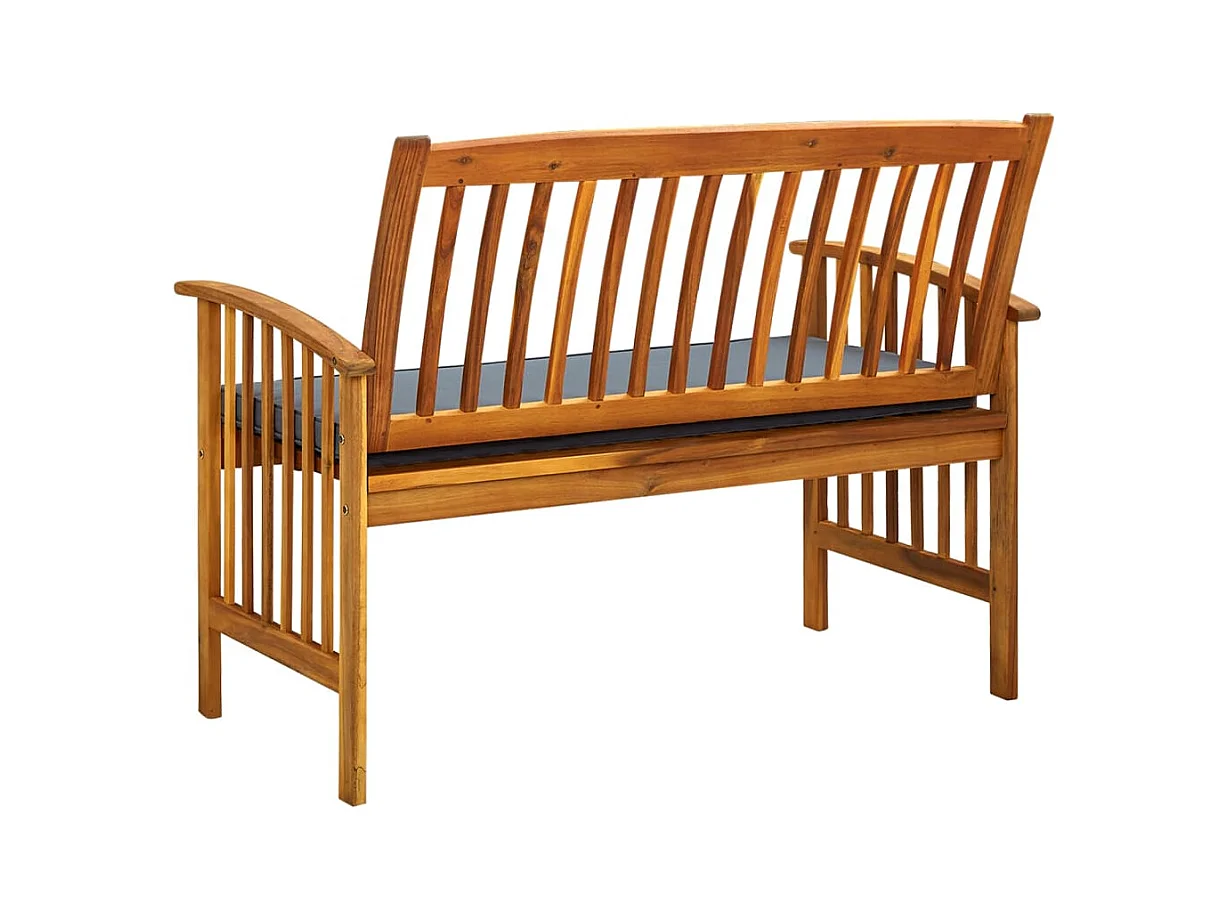 Banc de jardin avec coussin 119 cm Bois solide d'acacia