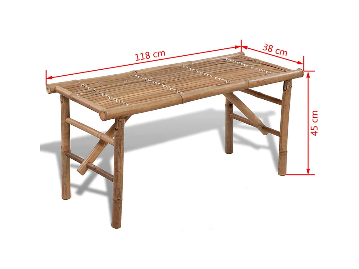 Banc de jardin pliable 118 cm Bambou