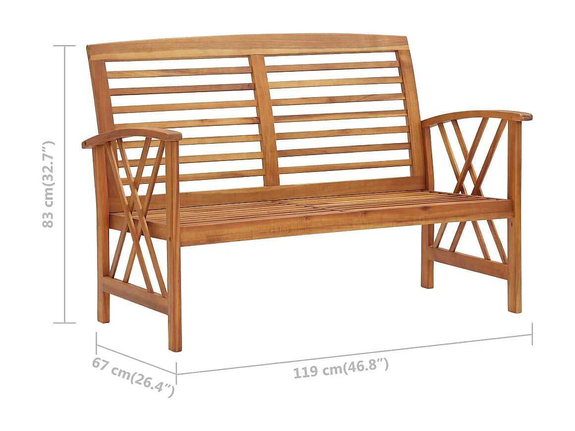 Banc de jardin 119 cm Bois d'acacia solide