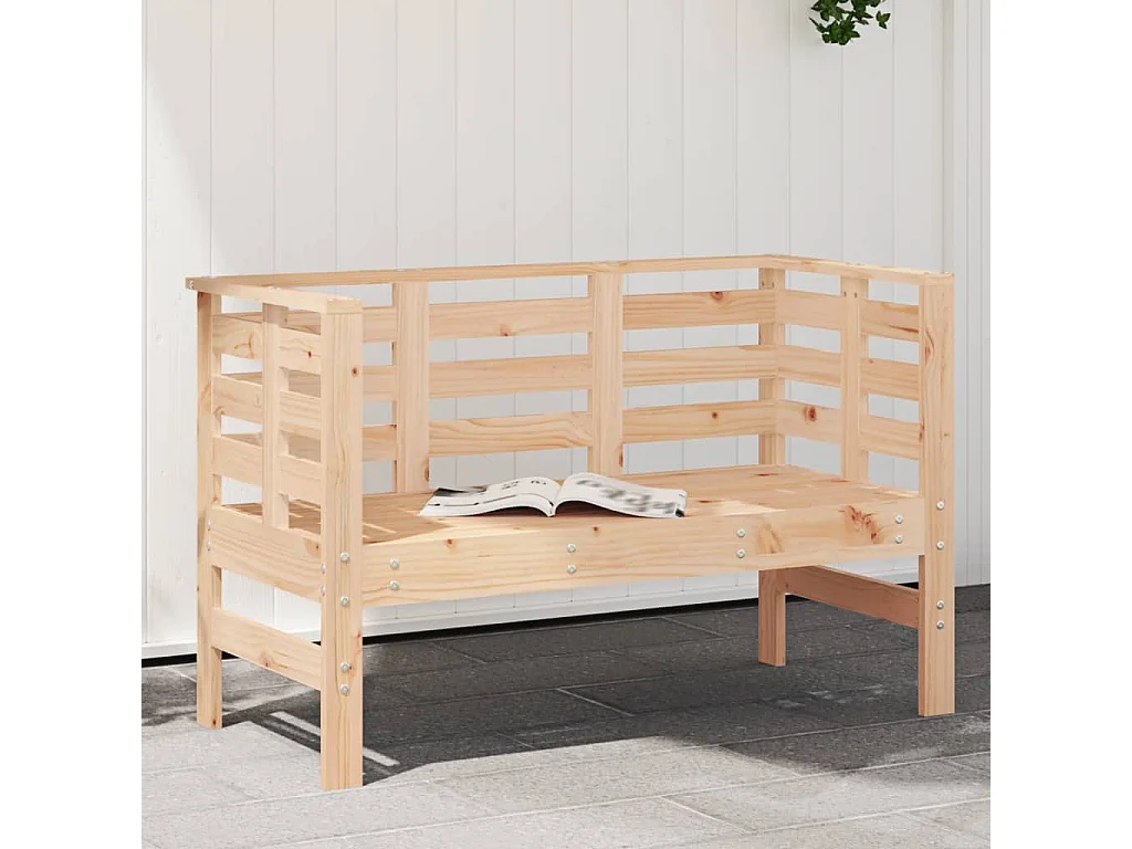 Banco de jardín madera maciza de pino 111,5x53x71 cm