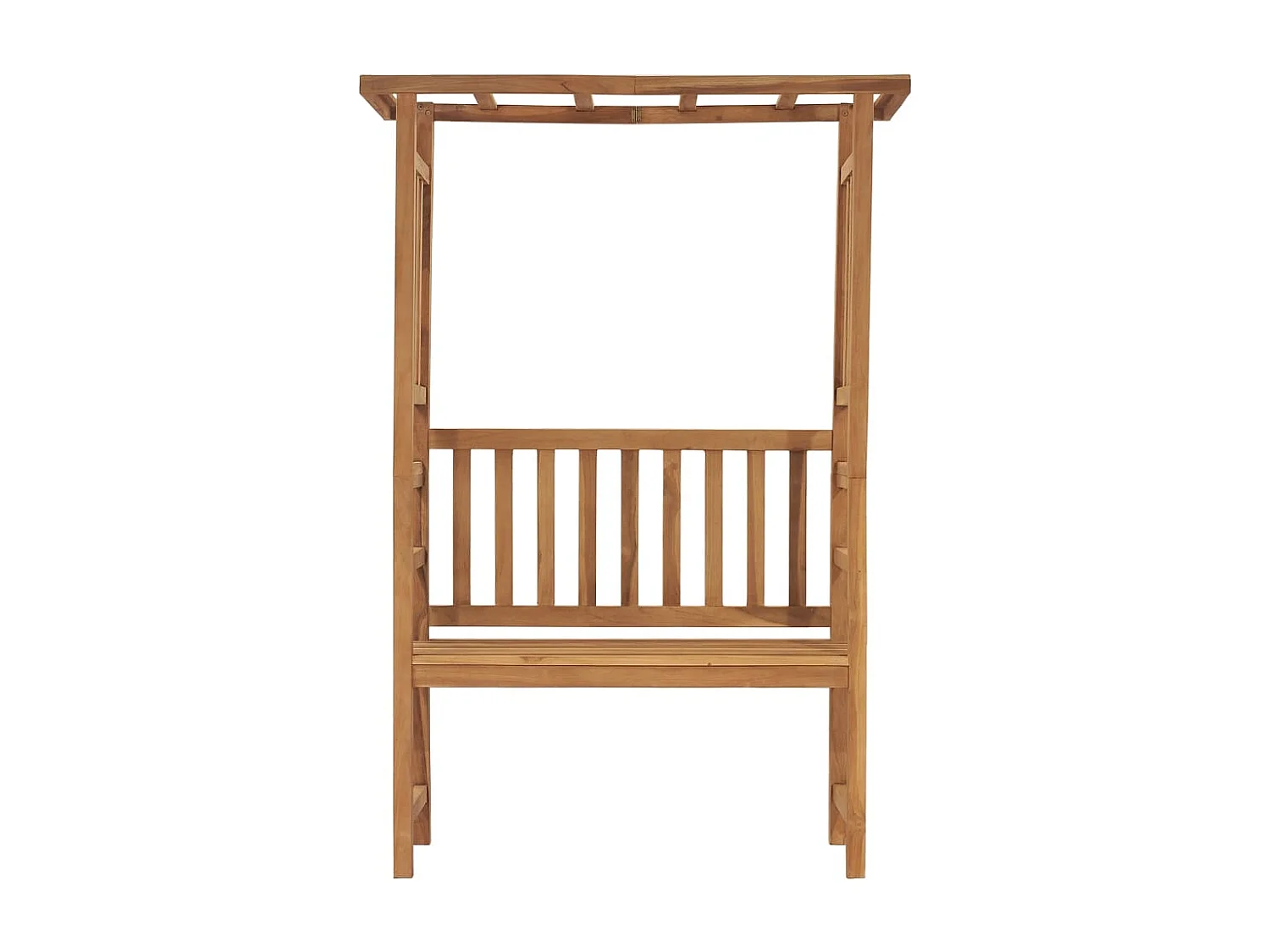 Banco de jardín con pérgola de madera maciza de teca 115 cm
