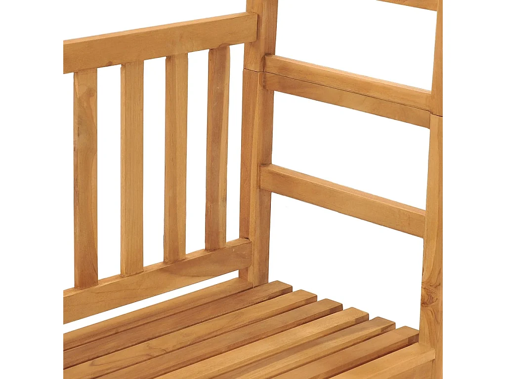 Banco de jardín con pérgola de madera maciza de teca 115 cm