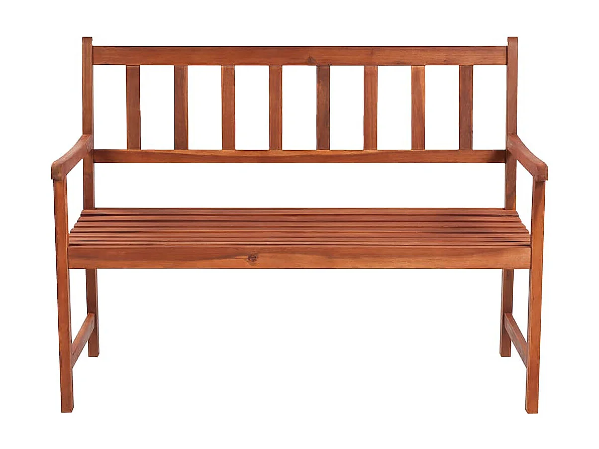 Banco de jardín con cojín madera maciza de acacia 120 cm