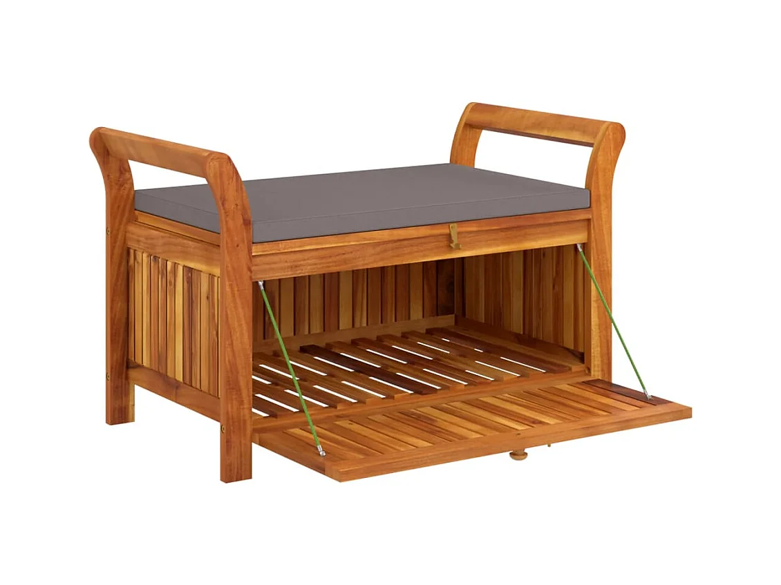 Banc de rangement de jardin avec coussin 91 cm Bois d'acacia