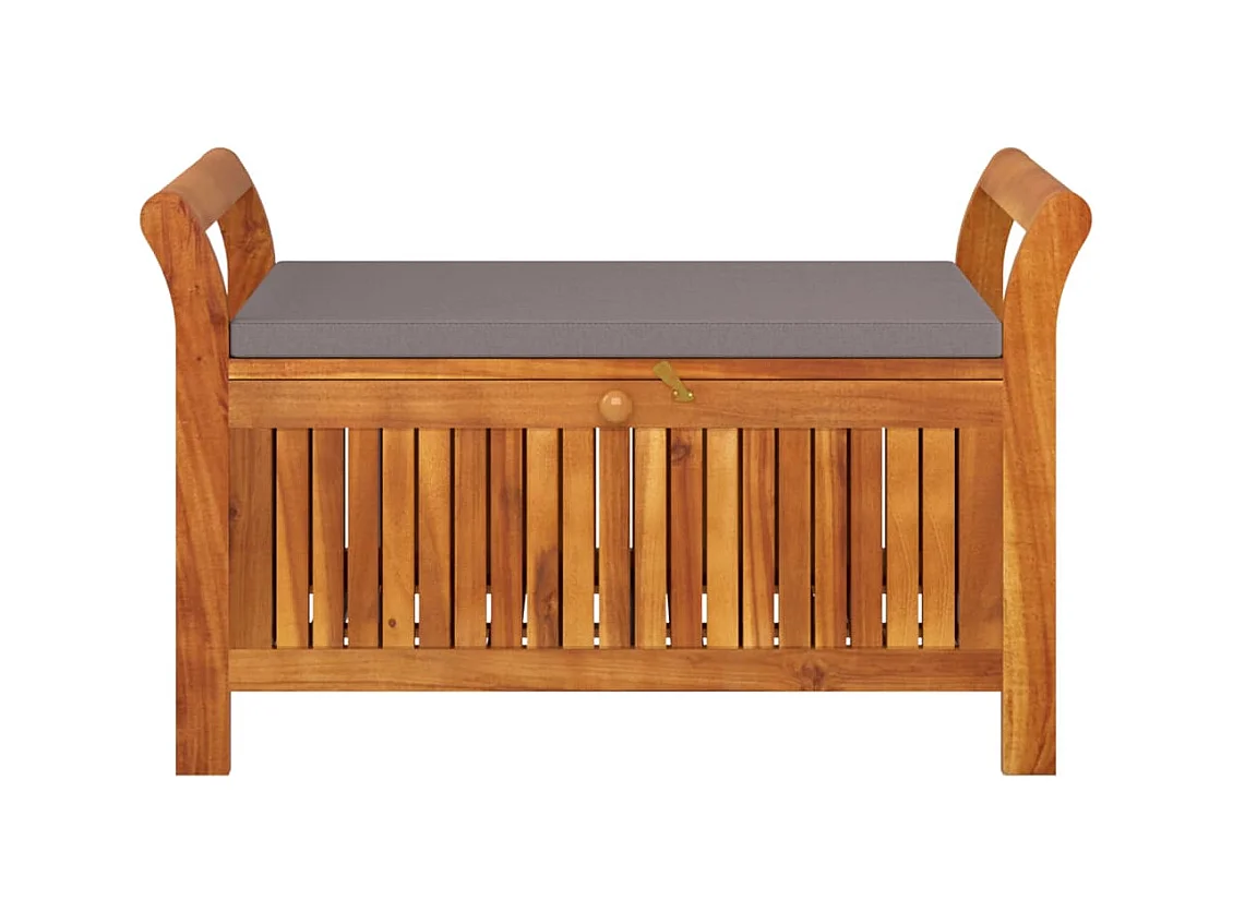 Banc de rangement de jardin avec coussin 91 cm Bois d'acacia