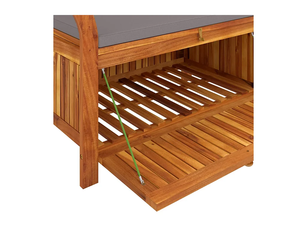 Banc de rangement de jardin avec coussin 91 cm Bois d'acacia