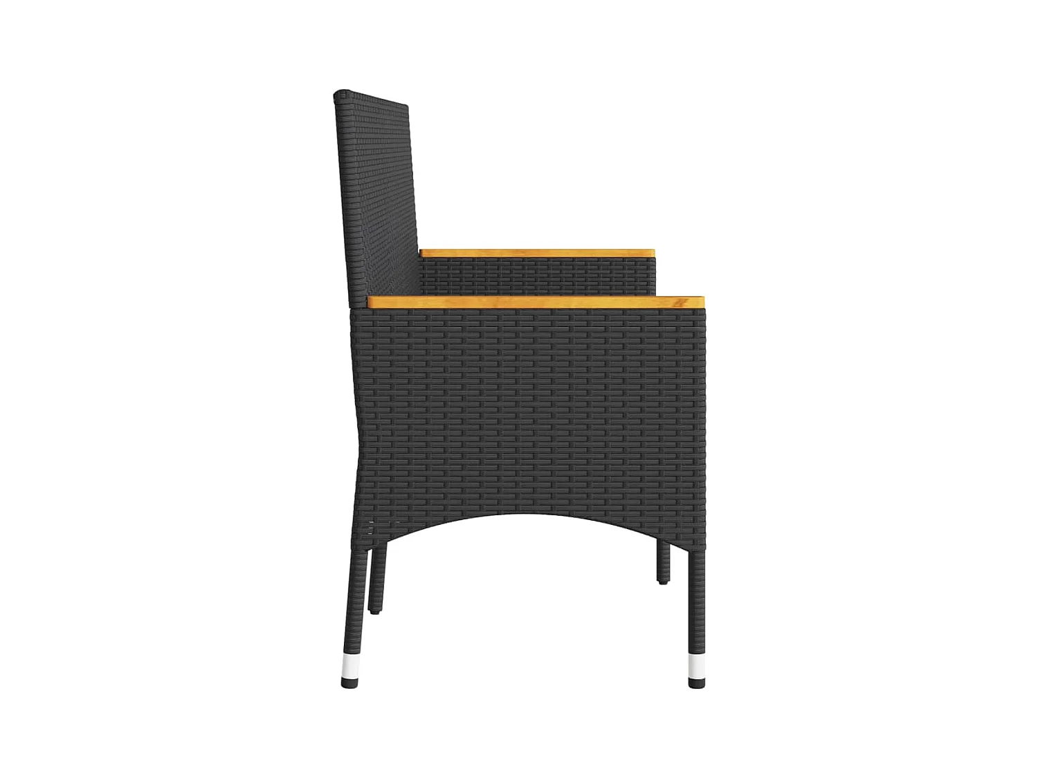 Banco de jardim com almofadões 3 lugares vime PE preto