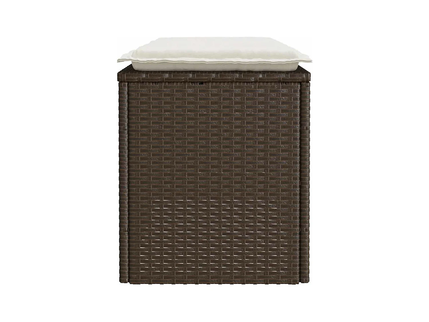 Banc de jardin avec coussin marron 110x40x44 cm résine tressée