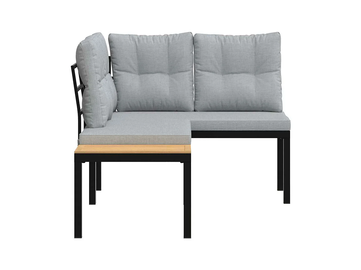 Bancs de jardin avec coussins lot de 2 acier enduit de poudre