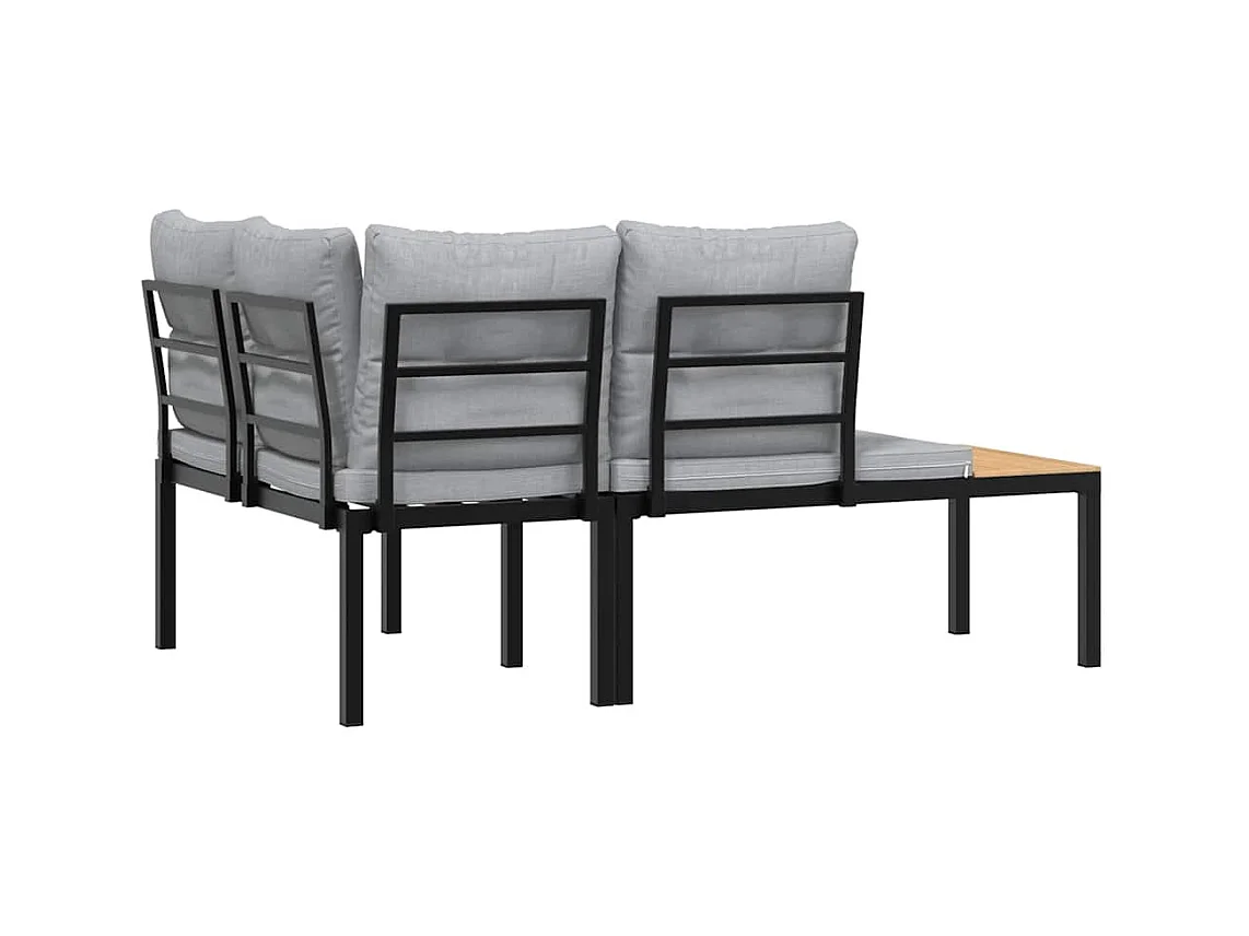 Bancs de jardin avec coussins lot de 2 acier enduit de poudre