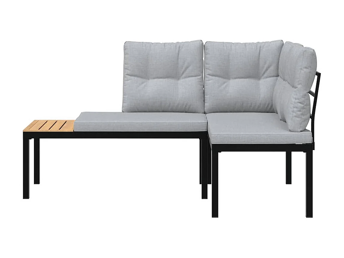 Bancs de jardin avec coussins lot de 2 acier enduit de poudre