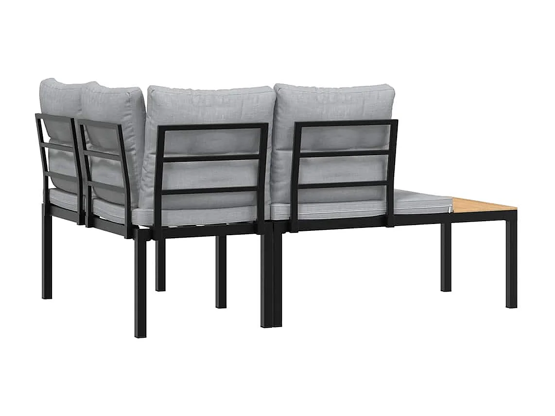 Bancs de jardin avec coussins lot de 2 acier enduit de poudre