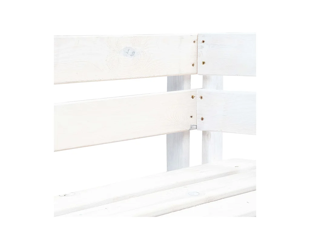 Banc d'angle palette de jardin bois blanc