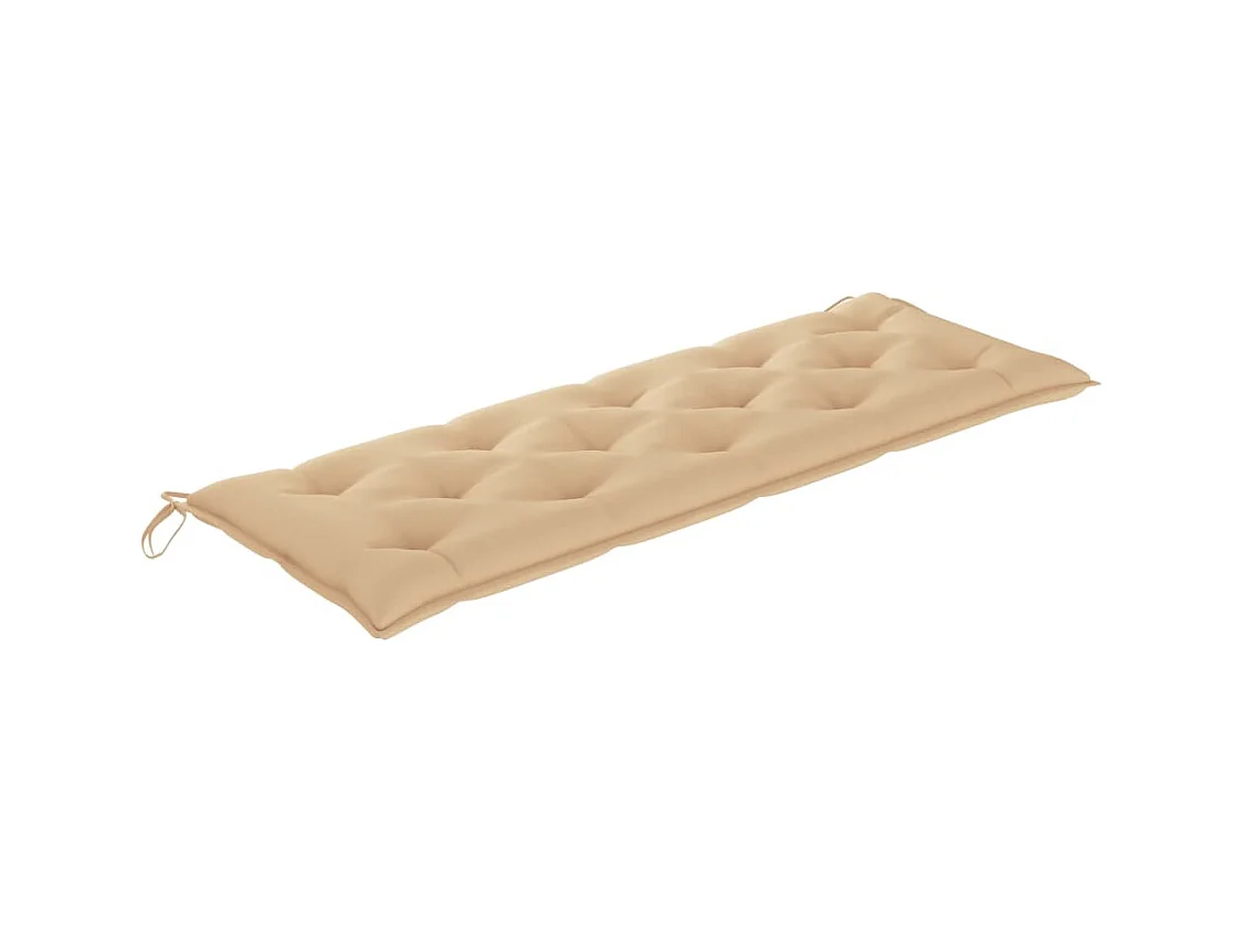 Banc de jardin empilable et coussin 159 cm Bois de teck massif