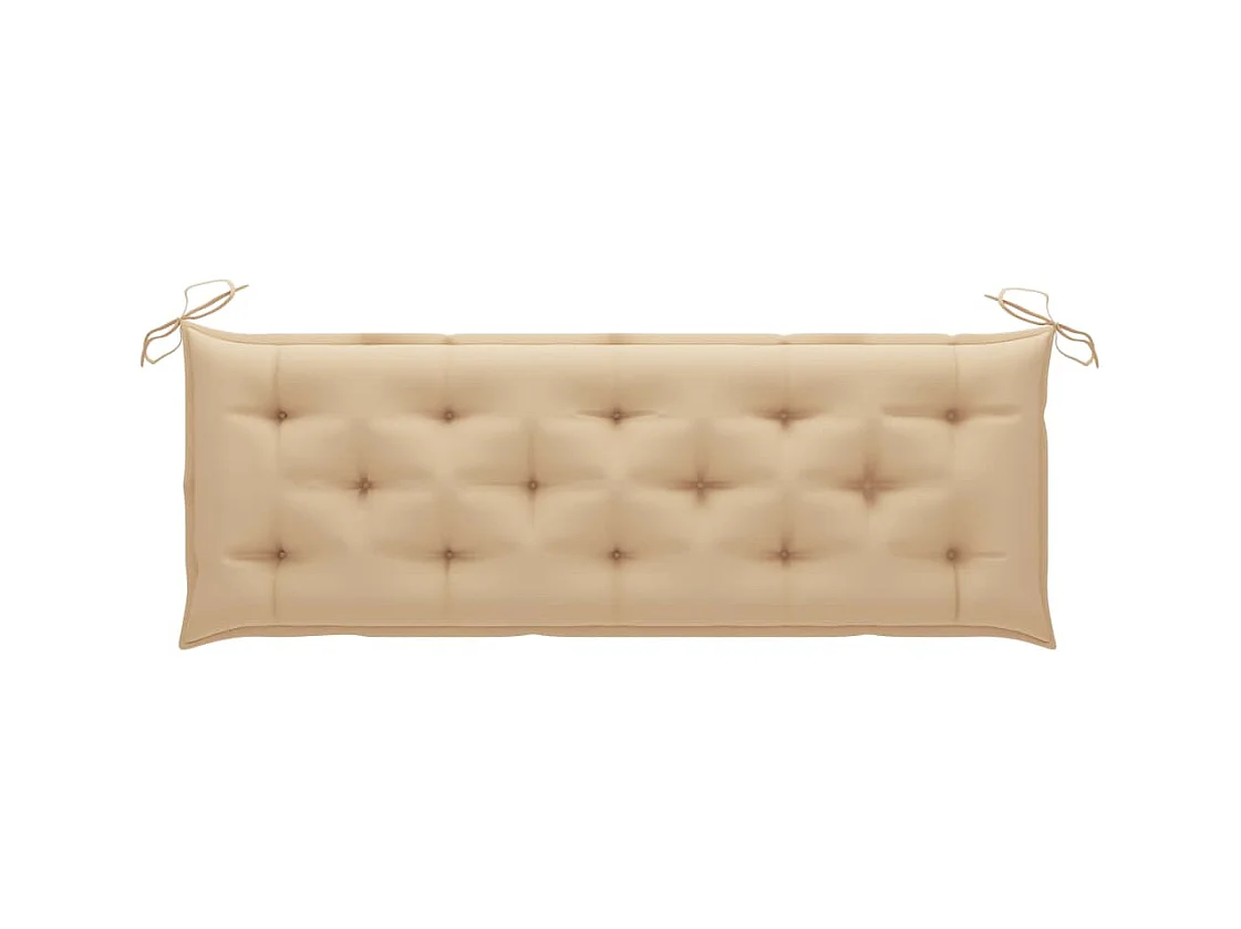 Banc de jardin empilable et coussin 159 cm Bois de teck massif