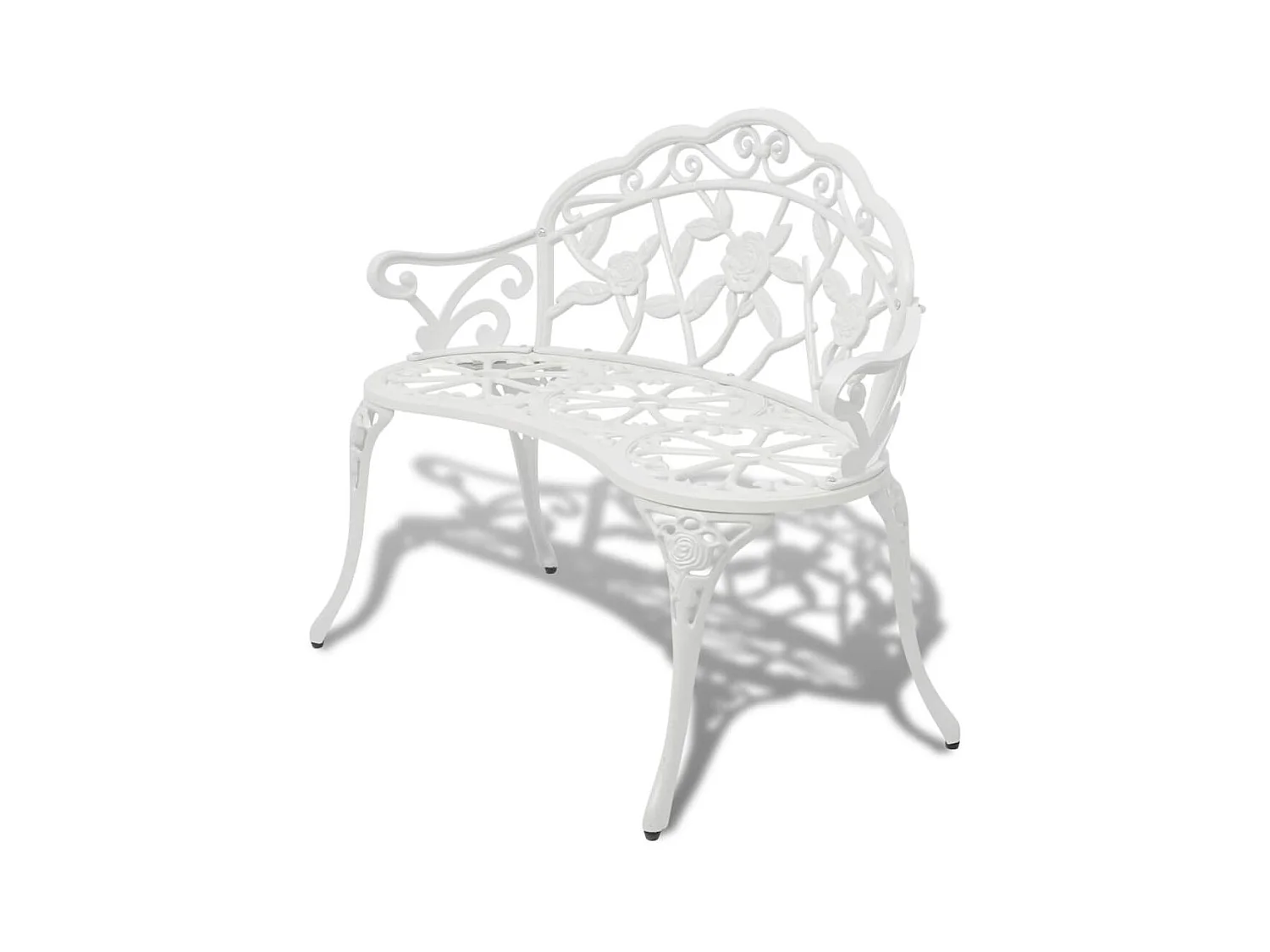 Banc de jardin 100 cm Aluminium coulé Blanc