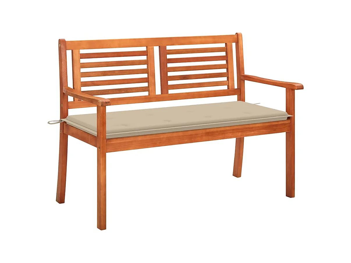 Banco de jardim 2 lugares com almofadão 120 cm eucalipto maciço