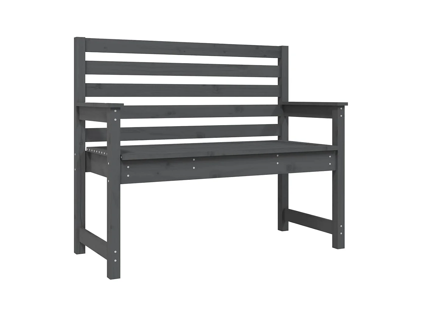 Banco de jardín madera maciza de pino gris 109x48x91,5 cm