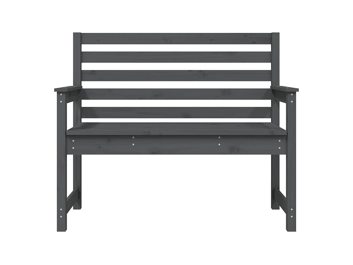Banco de jardín madera maciza de pino gris 109x48x91,5 cm