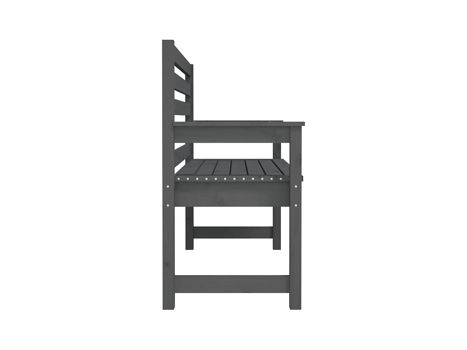 Banco de jardín madera maciza de pino gris 109x48x91,5 cm