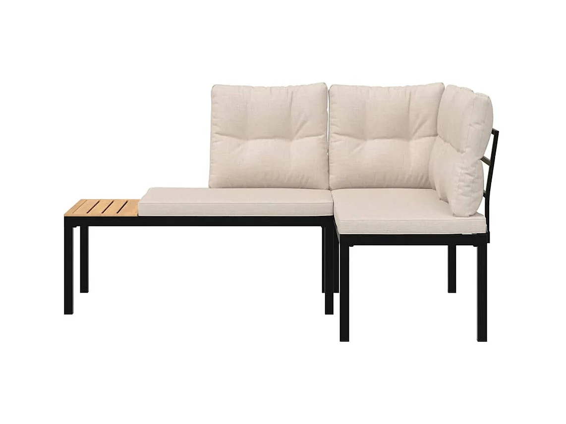 Bancs de jardin avec coussins lot de 2 acier enduit de poudre