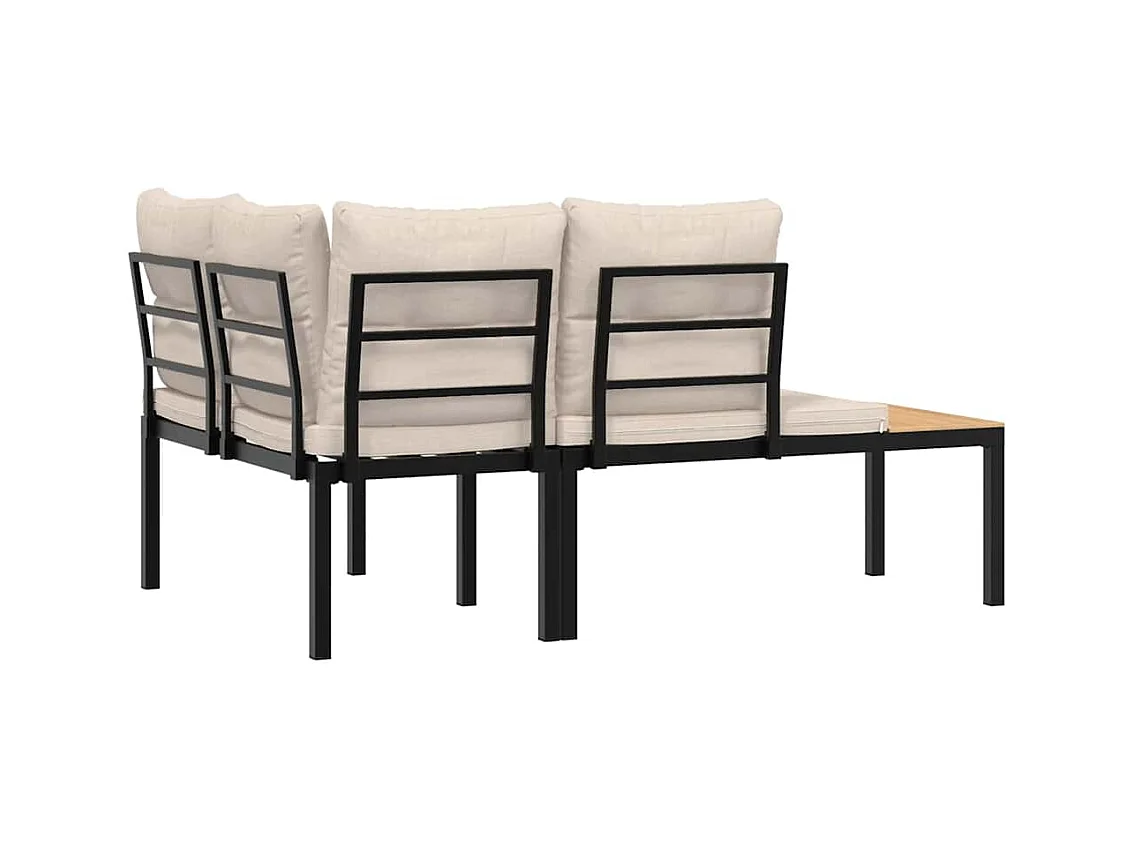 Bancs de jardin avec coussins lot de 2 acier enduit de poudre