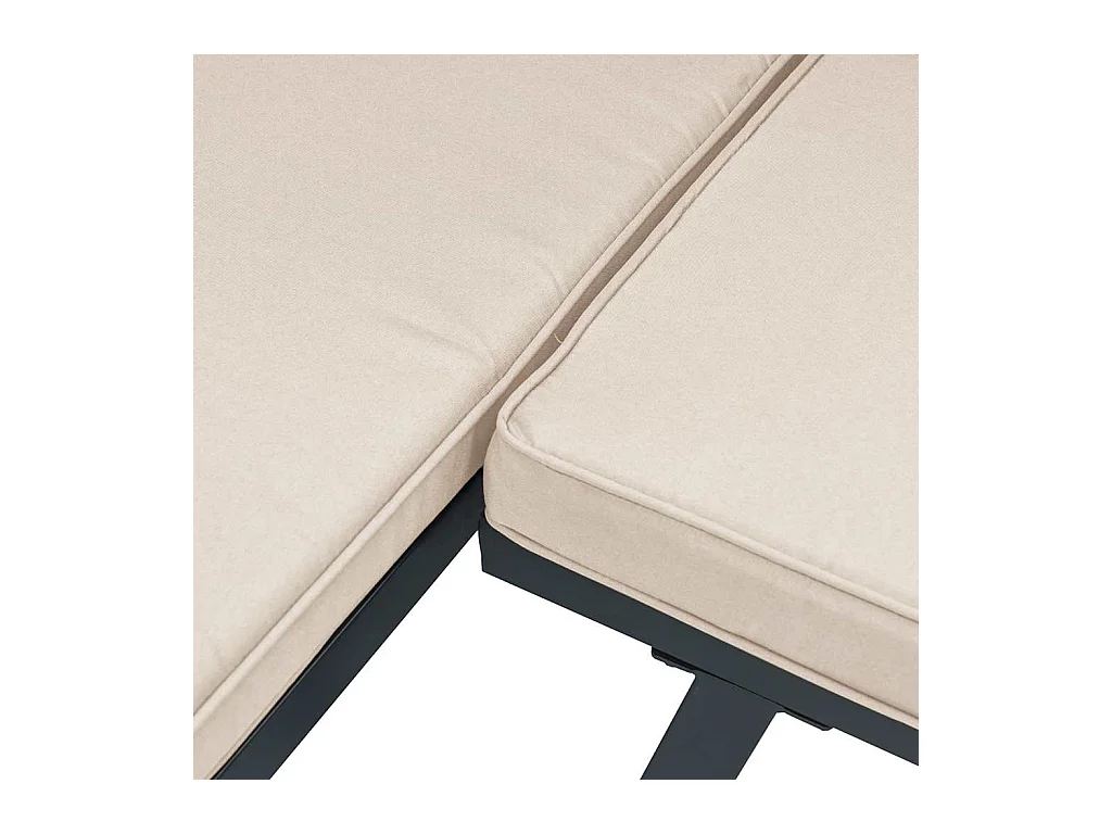 Bancs de jardin avec coussins lot de 2 acier enduit de poudre
