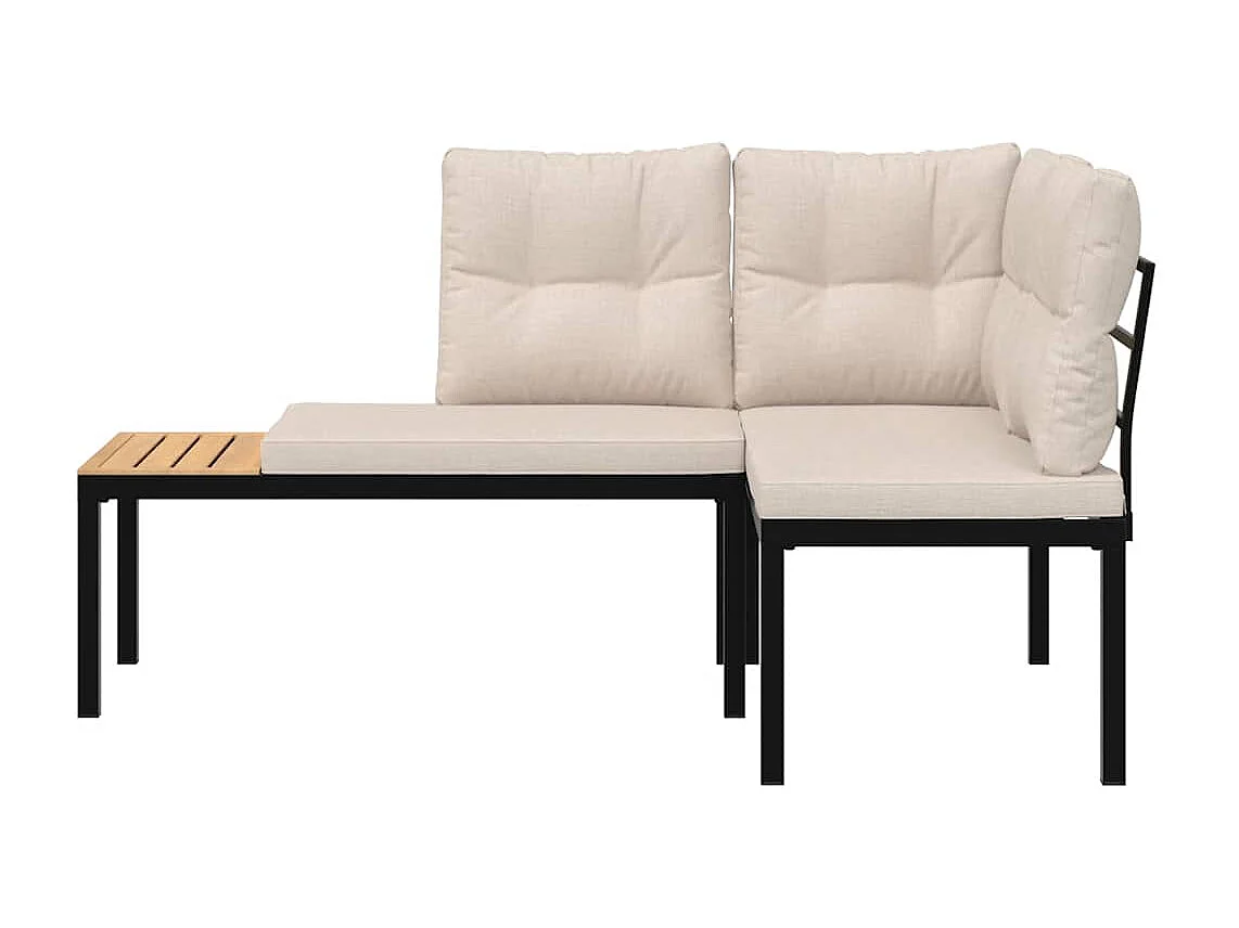 Bancs de jardin avec coussins lot de 2 acier enduit de poudre