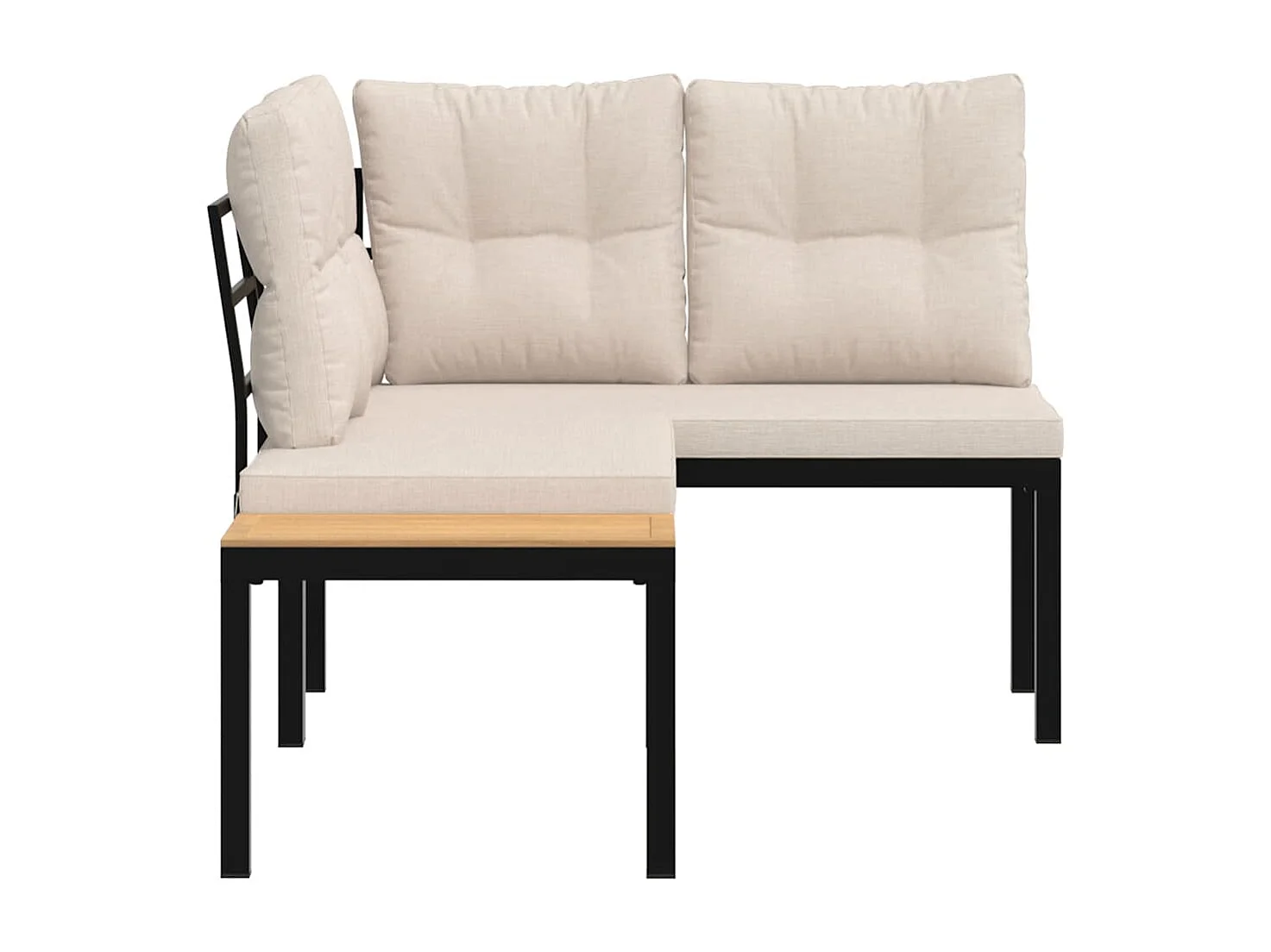 Bancs de jardin avec coussins lot de 2 acier enduit de poudre