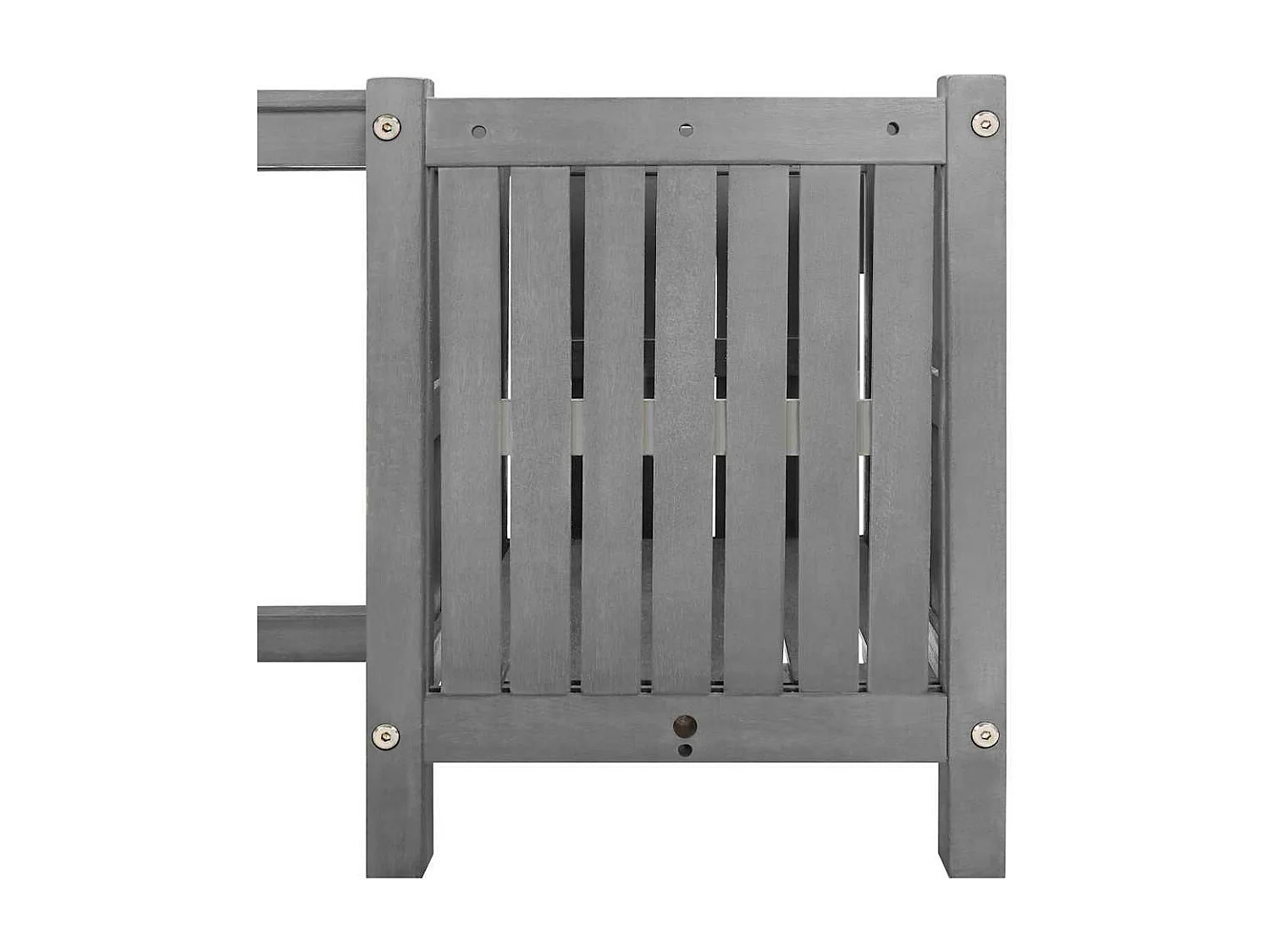 Banc de jardin avec 2 jardinières 150 cm Bois d'acacia Gris