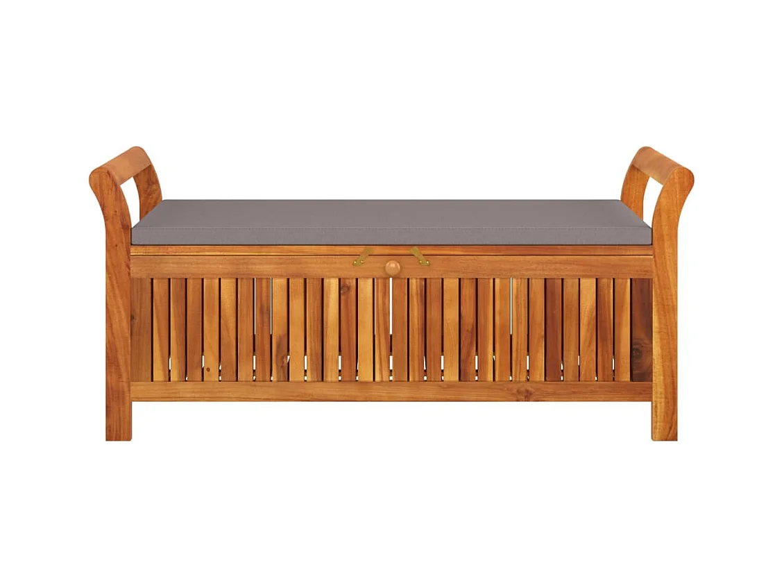 Banc de rangement de jardin avec coussin 126 cm Bois d'acacia