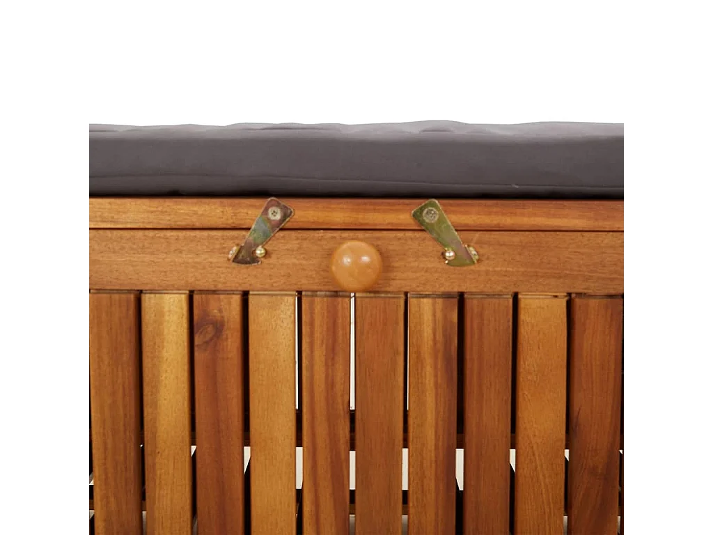Banc de rangement de jardin avec coussin 126 cm Bois d'acacia