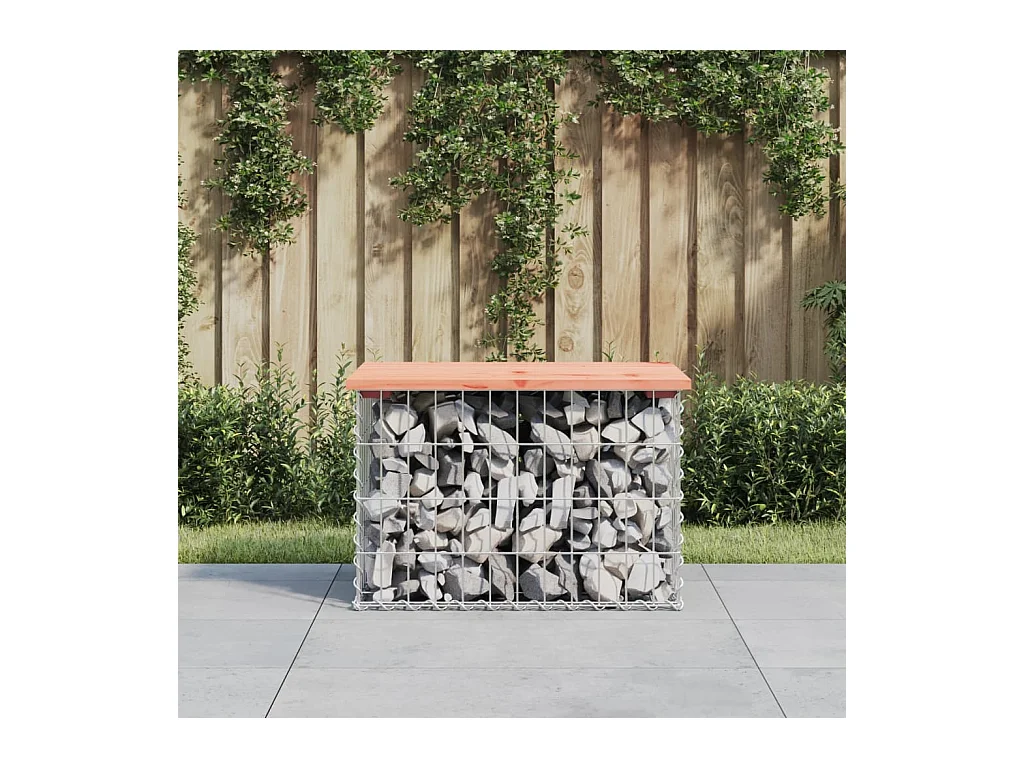 Banc de jardin design gabion 63x44x42 cm bois massif de douglas