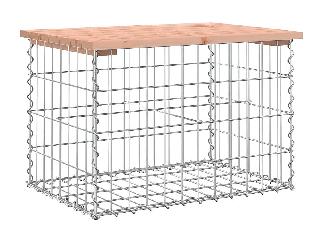 Banc de jardin design gabion 63x44x42 cm bois massif de douglas